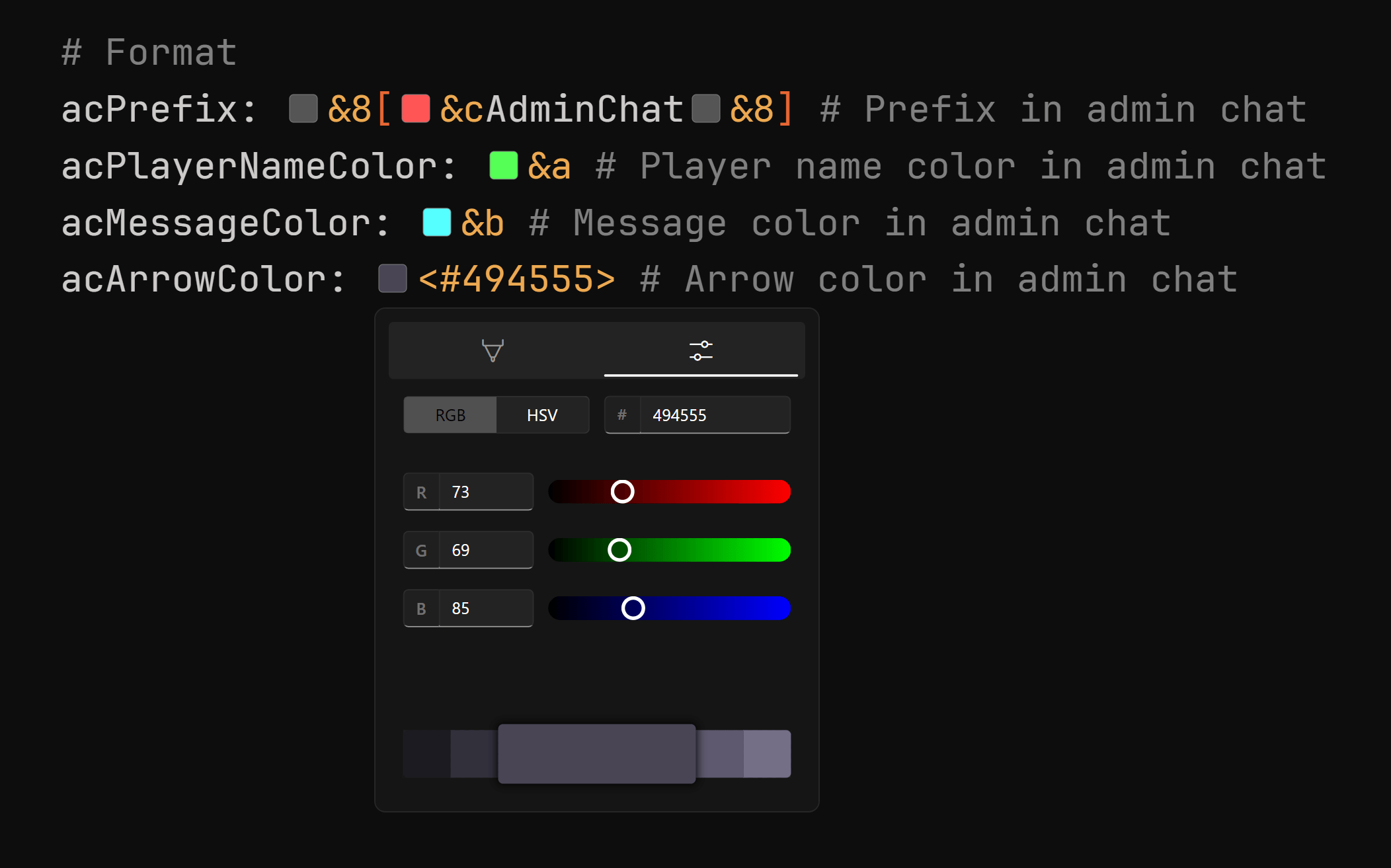 The Color Preview feature